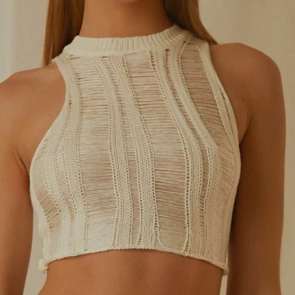 Perri Ladder Knit Tank - Ivory - Picture 1 of 3